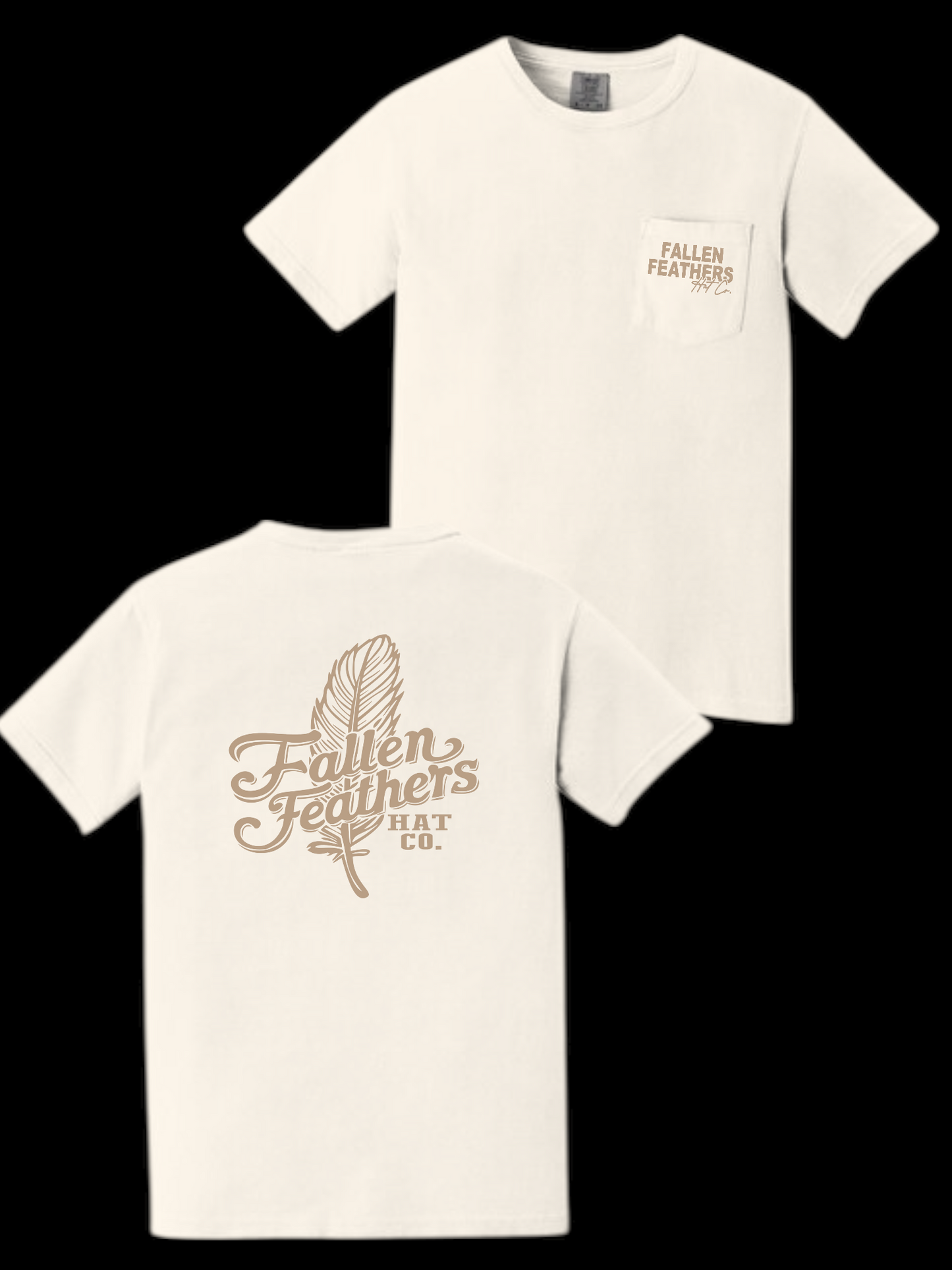 The Feather - Ivory & Tan Pocket Tee