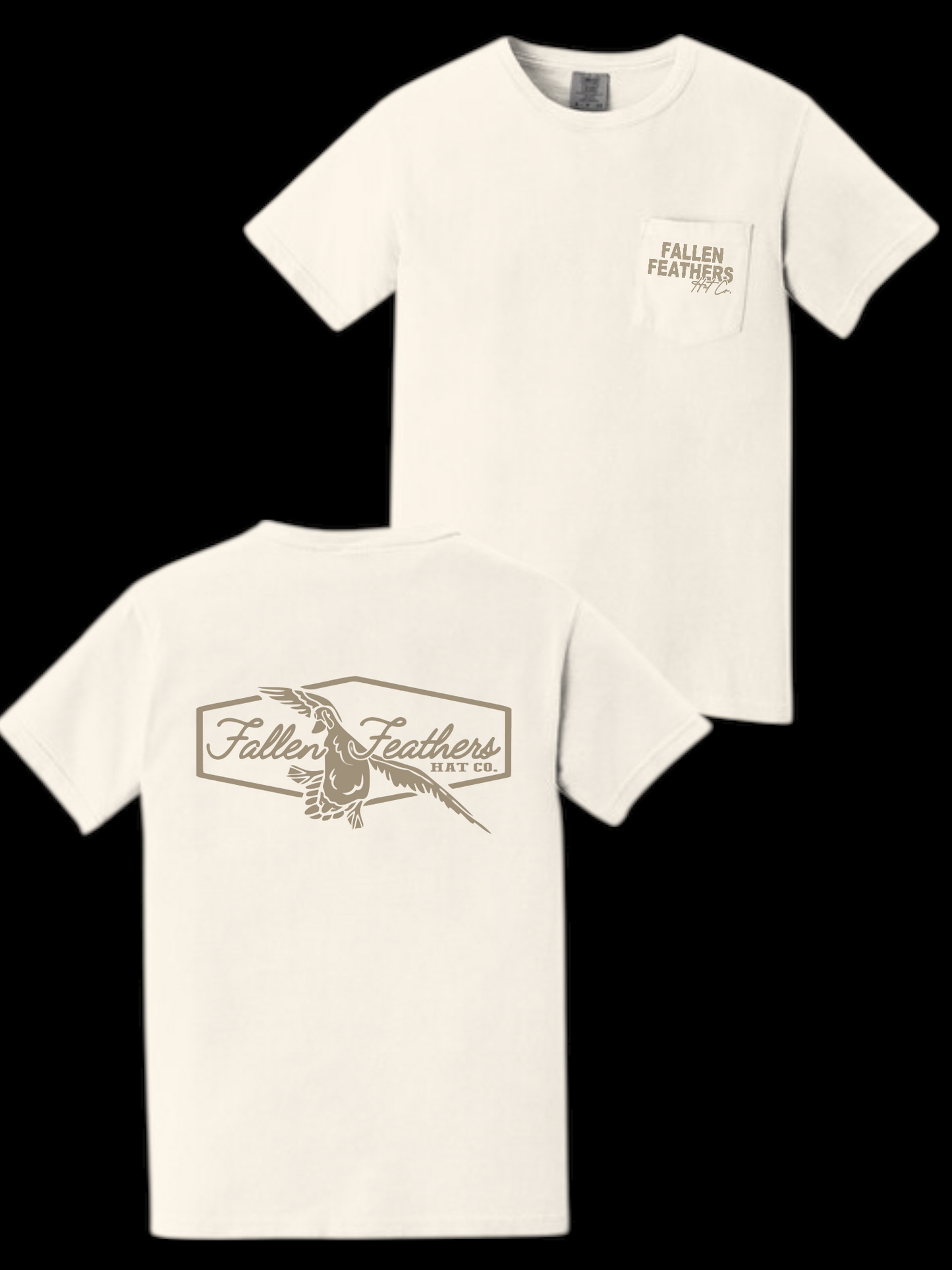 Cupped Up - Ivory & Tan Pocket Tee