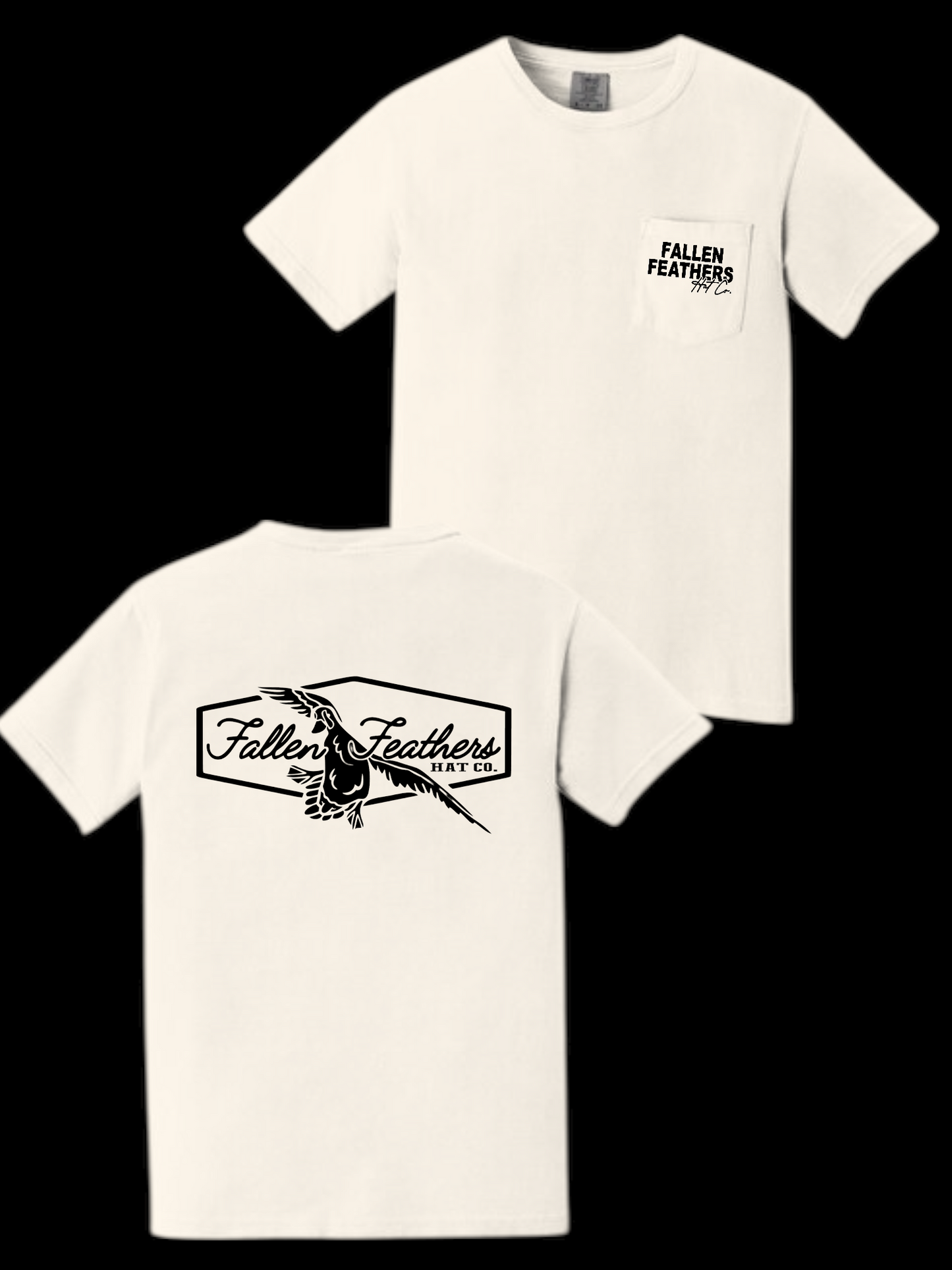 Cupped Up - Ivory & Black Pocket Tee