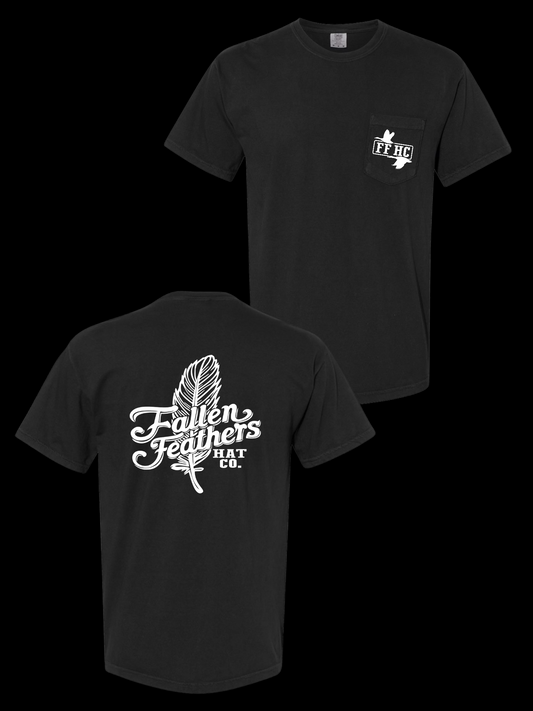 The Feather - Black Pocket Tee