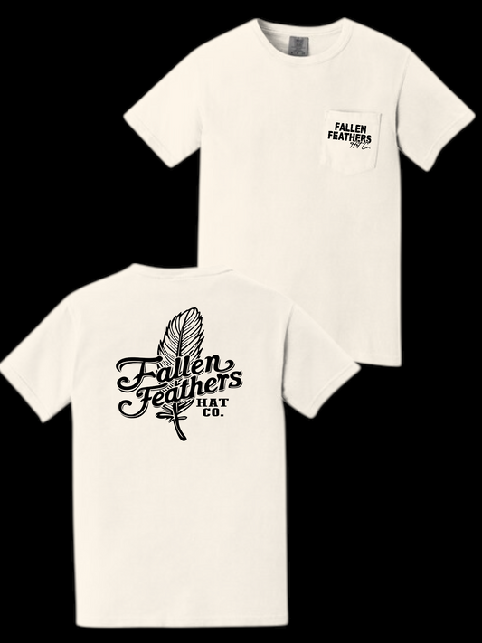 The Feather - Ivory & Black Pocket Tee
