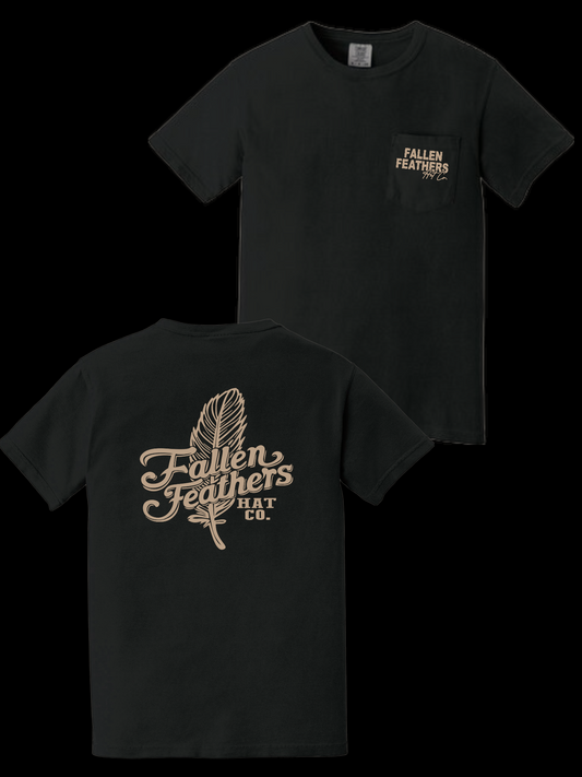 The Feather - Black & Tan Pocket Tee