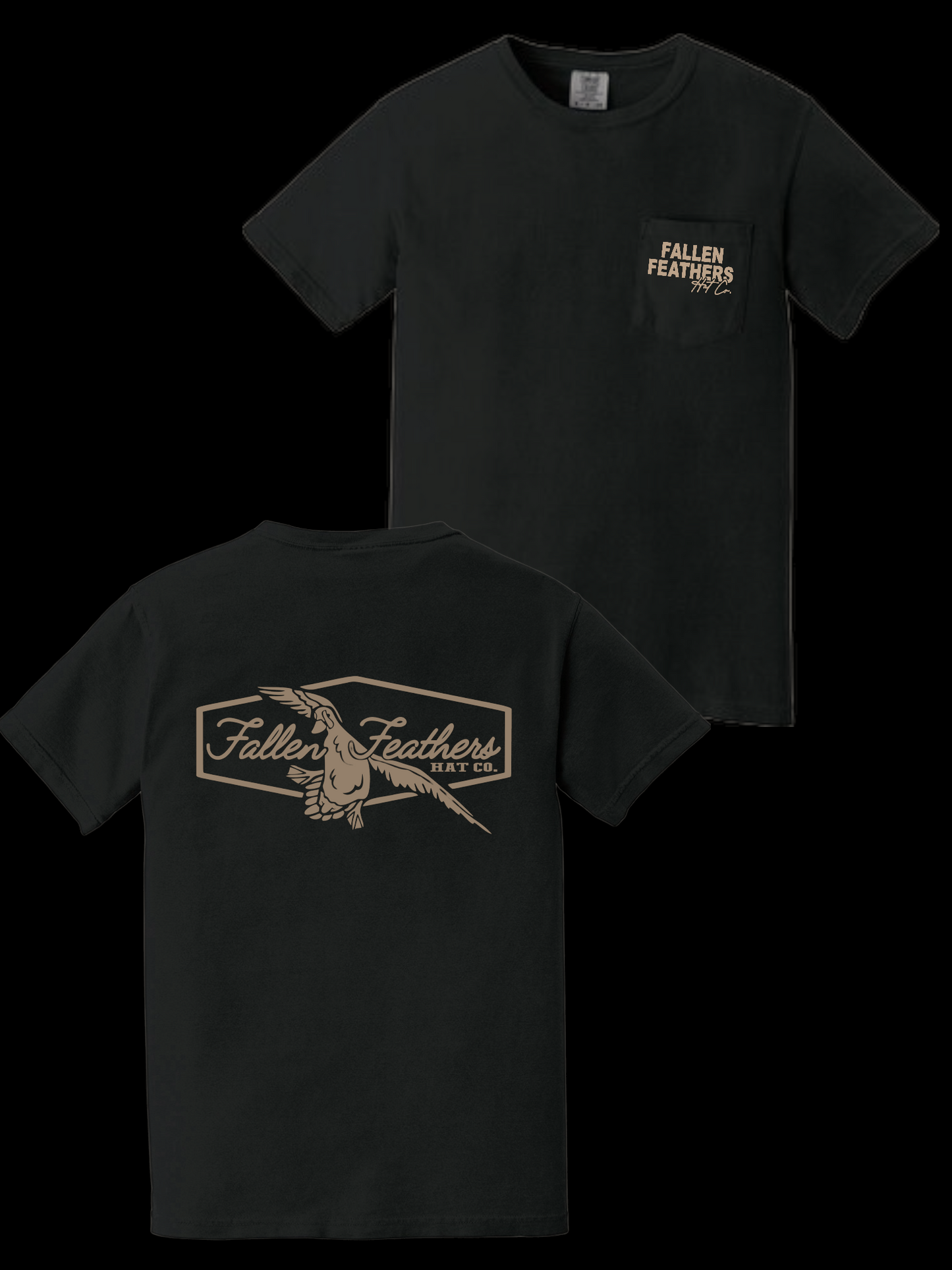 Cupped Up - Black & Tan Pocket Tee
