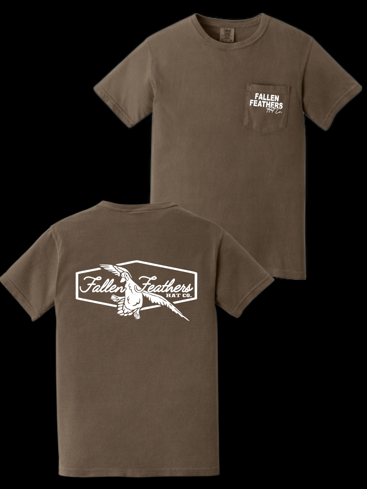 Cupped Up - Brown & White Pocket Tee