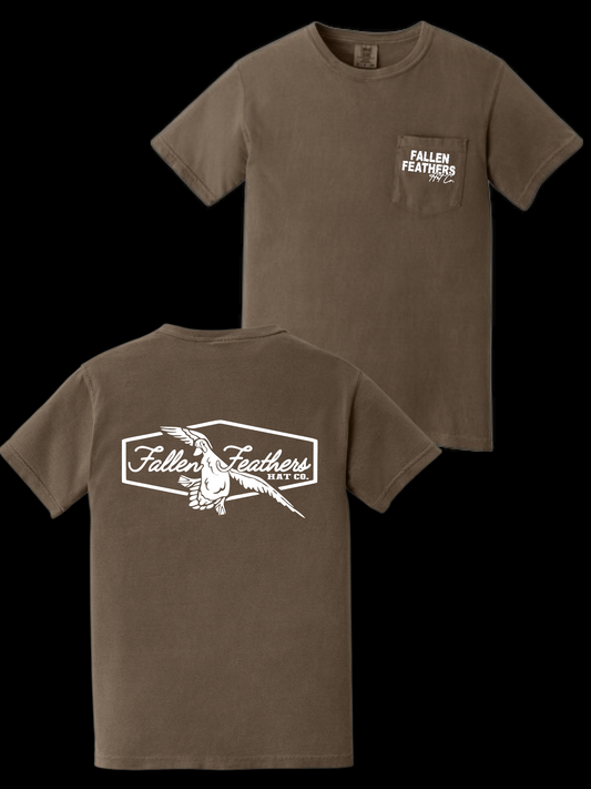 Cupped Up - Brown & White Pocket Tee