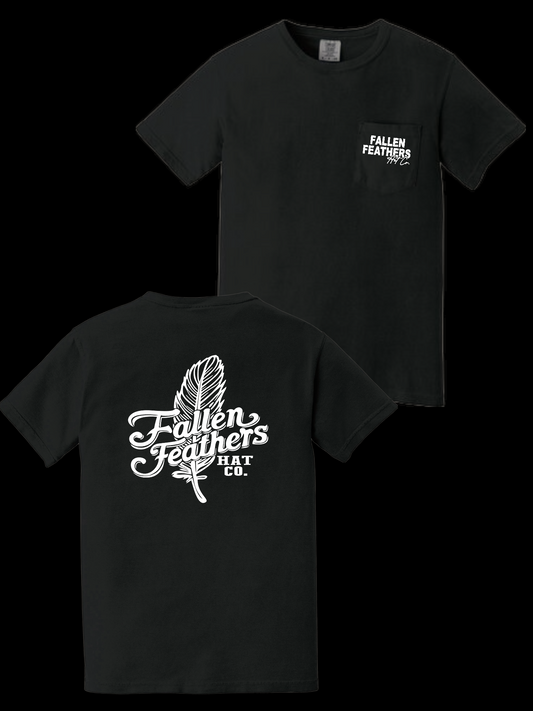 The Feather - Black & White Pocket Tee