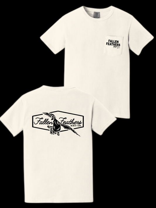 Cupped Up - Ivory & Black Pocket Tee